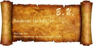 Bedrus Uriás névjegykártya